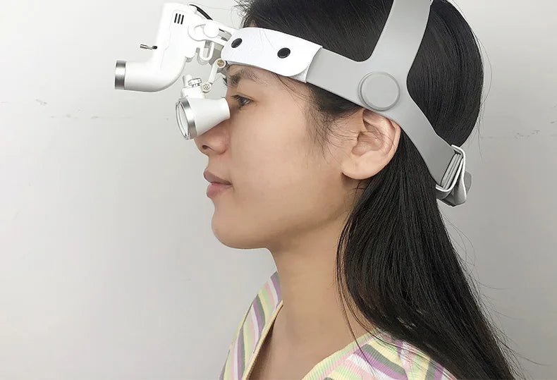 Dental Surgical Loupes with LED Headlight – 2.5X/3.5X Binocular Magnifier with Adjustable 5W Lamp