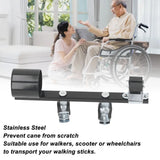 Universal Aluminum Cane Holder for Wheelchairs & Mobility Scooters – Walking Stick Support for Seniors