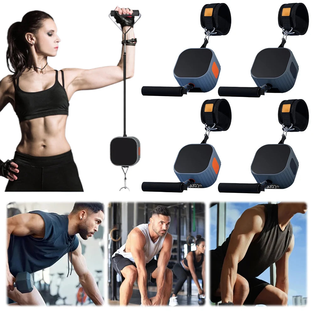 Fitness Pump Adjustable Resistance Rowing Machine – Strength Training Puller with Counter for Home Gym