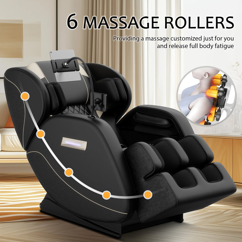 Zero Gravity Full Body Massage Chair with Heat, Airbags & Foot Roller
