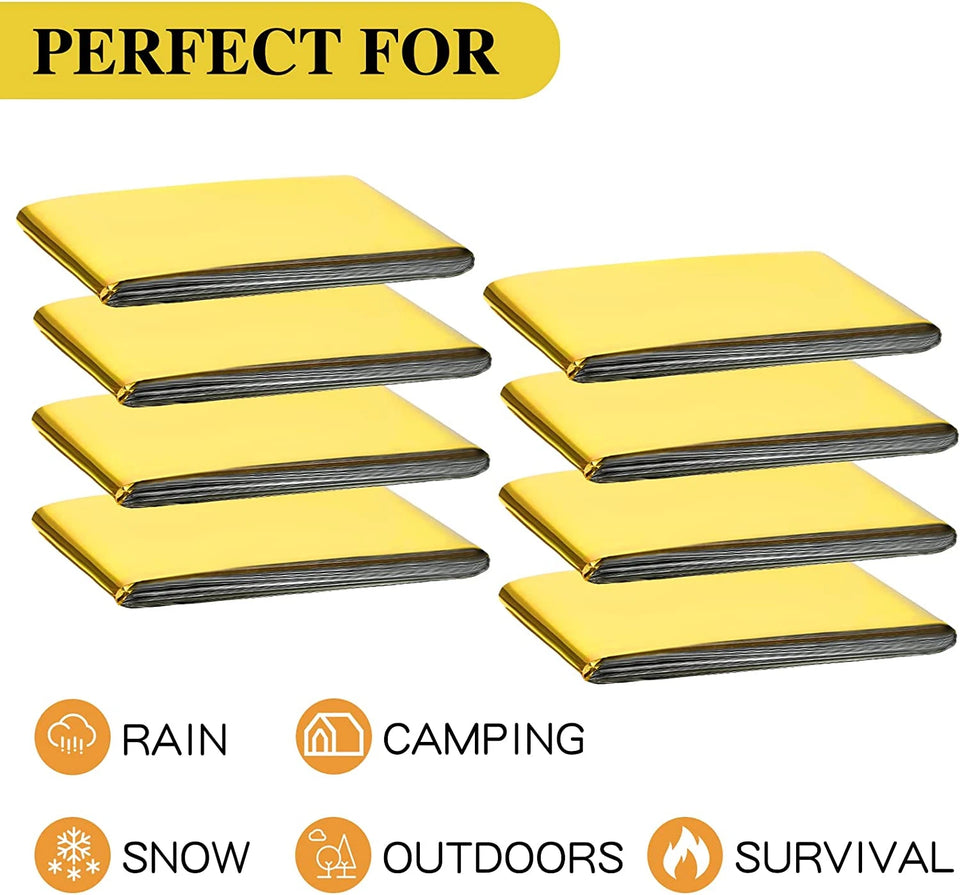 5–30PCS Outdoor Emergency Thermal Survival Blanket – Gold & Silver Foil, Waterproof, 130x210cm