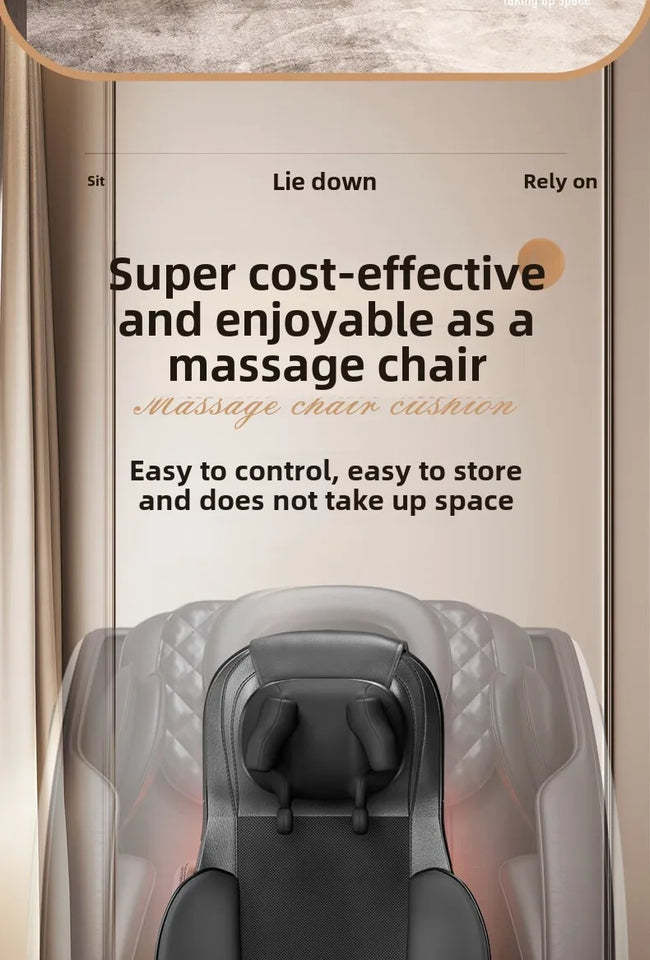 Upgrade Electric Full Body Massage Chair Neck Back Waist Leg Vibration Kneading Shiatsu Cushion Seat Relaxation Trapezius Massag