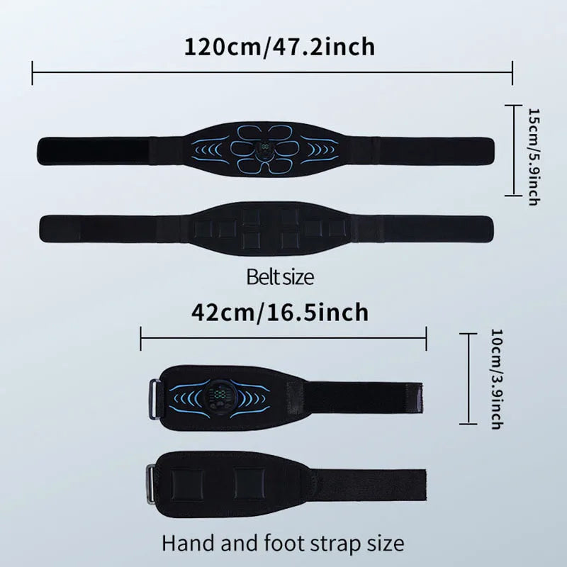 Smart USB Rechargeable Abdominal Toning Belt – Muscle Trainer & Massager