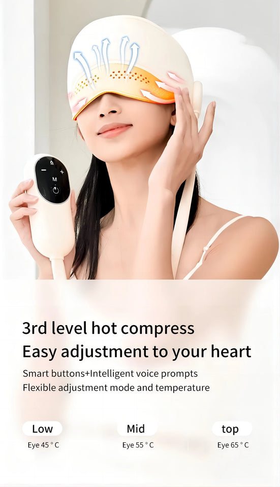 Air Pressure Head Massager Electric Head Eye Massager Graphene Heating Eye Hot Compress for Relax Improve Sleep Stress Relief