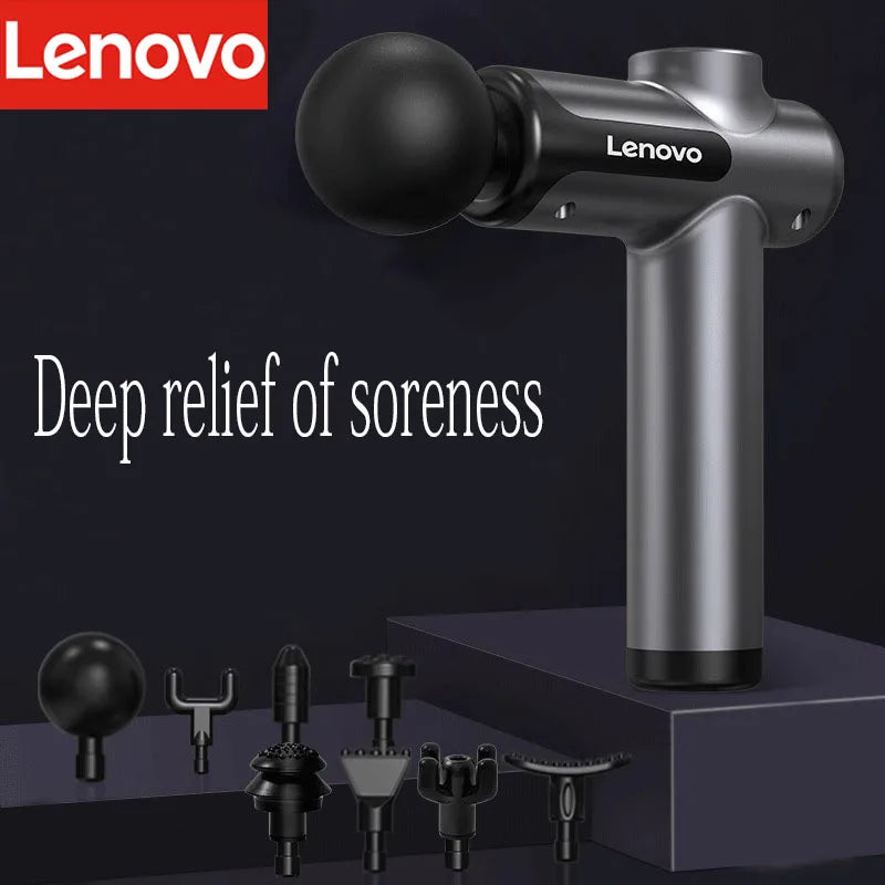 Lenovo Professional Fascia Massage Gun N2/N3 – Deep Tissue Muscle Relaxation with LED Touch Screen & 6–8 Heads