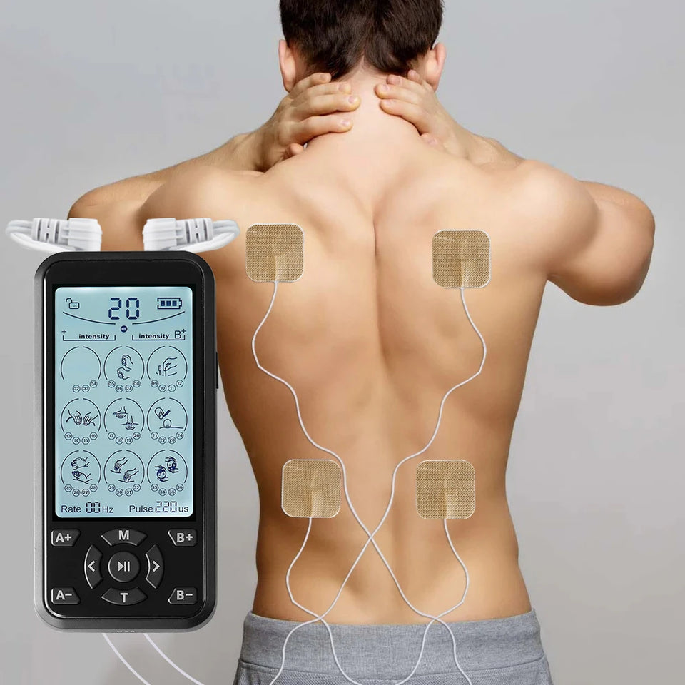 TENS EMS Machine 36 Modes Electronic Muscle Stimulator Physiotherapy Pulse Full Body Massager Health Care Device with 10pcs Pads