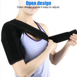 TIKE Adjustable Single Shoulder Support Brace – Black Stability Strap with Pads for Recovery & Injury Protection