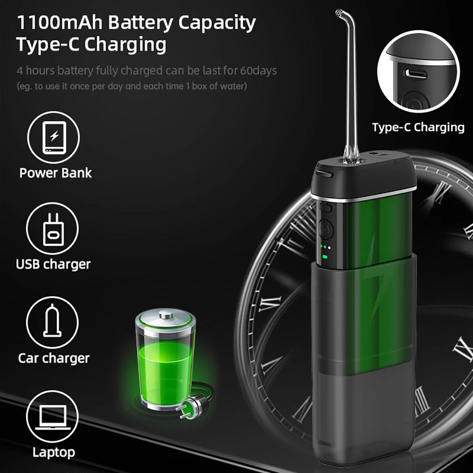 Portable High-Pressure Water Flosser & Oral Irrigator for Teeth