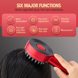 Electric Microcurrent Spray Massage Comb Red Blue LED Hair Follicle Comb Scalp Nano Atomized Head Massager Hair Growth Anti Loss