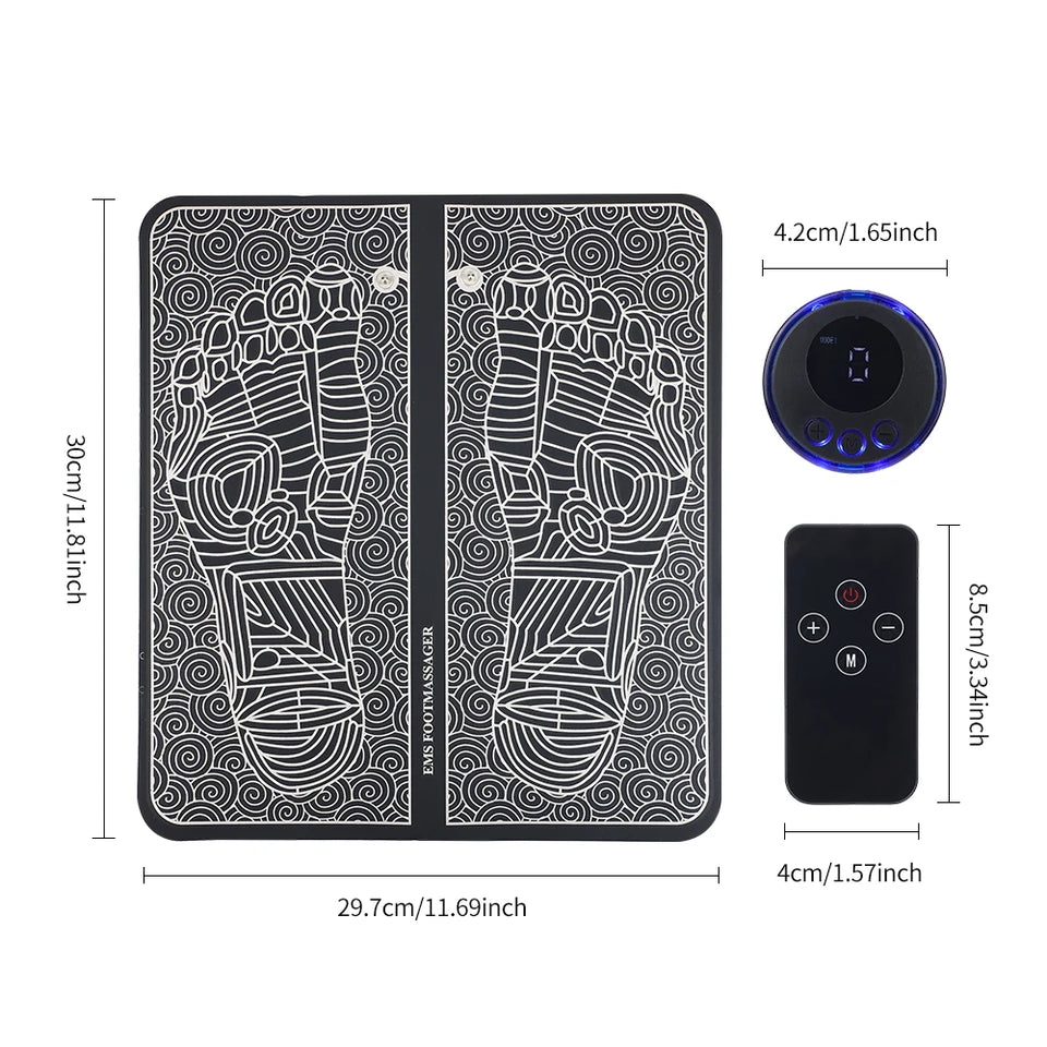 3D Smart Foot Massage Pad RF Remote Feet Massager 8 Modes 29 LevelsImprove Blood Circulation Relax Muscles Slim Legs Foot Pad