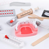 Wooden Pretend Play Doctor Educational Toys for Children Simulation Dentist Check Brush Teeth Medicine Set Role Playing Games