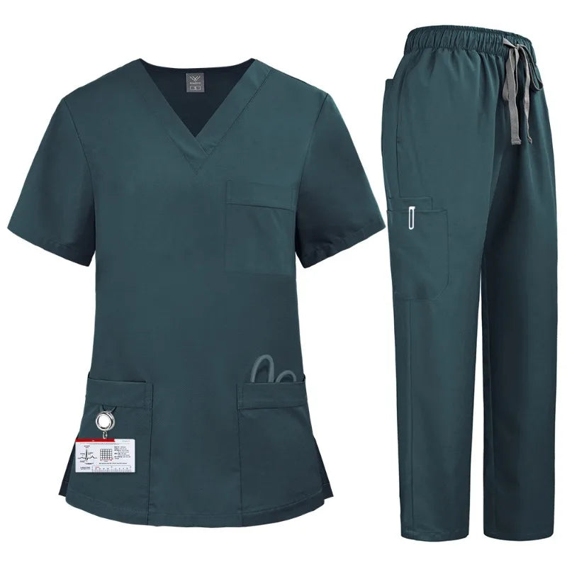 Quick-Dry Elastic Plus-Size Lab Uniform Set for Men & Women