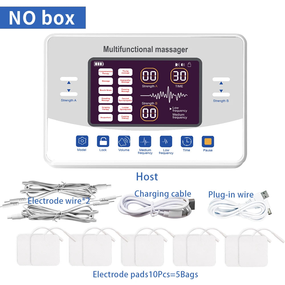 12-Mode TENS & EMS Muscle Stimulator – Electronic Pulse Massager Therapy Device