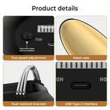 Men's Barberology Massager Professional Cordless Metal Handheld Heat Massager USB Charge Vibration Head Massage 2 Massage Nodes