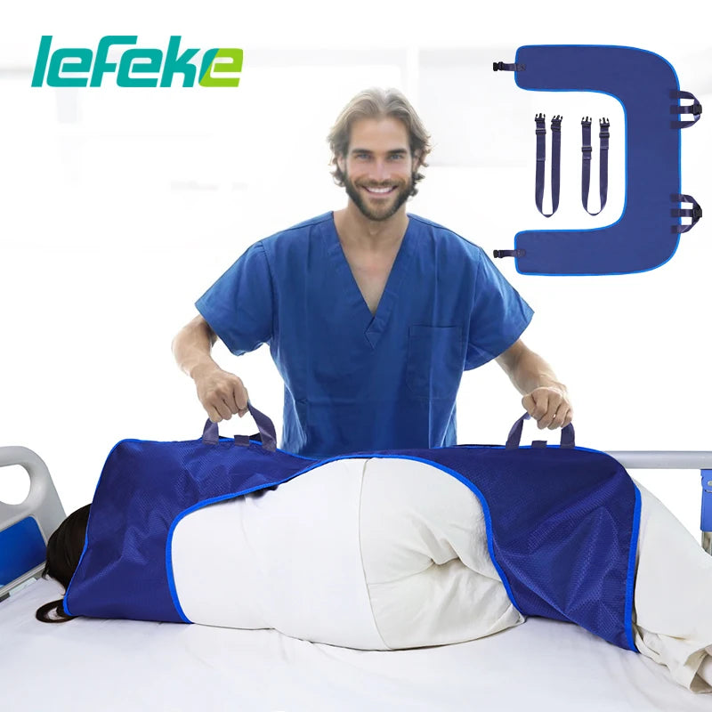 Lefeke Positioning Bed Pad with Reinforced Handles – Multipurpose Turning & Repositioning Sheet for Elderly Patients