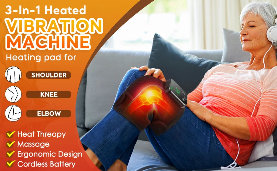 3-in-1 Electric Shoulder Heating Pad with 3-Speed Vibration – Thermal Muscle Relaxation Massager for Shoulder & Neck Care