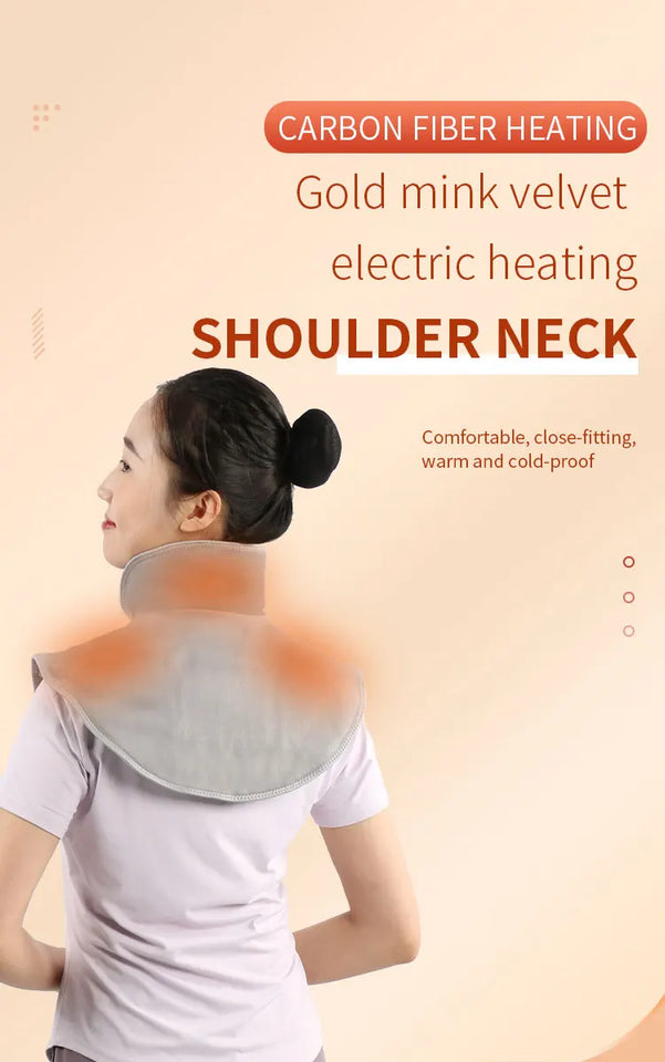 Electric Heating Neck & Shoulder Pad – Thermal Compress Vibration Shawl with 3 Heat Levels