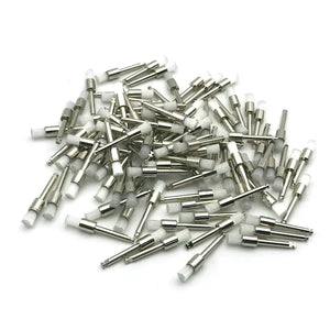 100PCS White Nylon Dental Polishing Brushes – Flat Latch-Type Teeth Polisher for Dentists & Labs