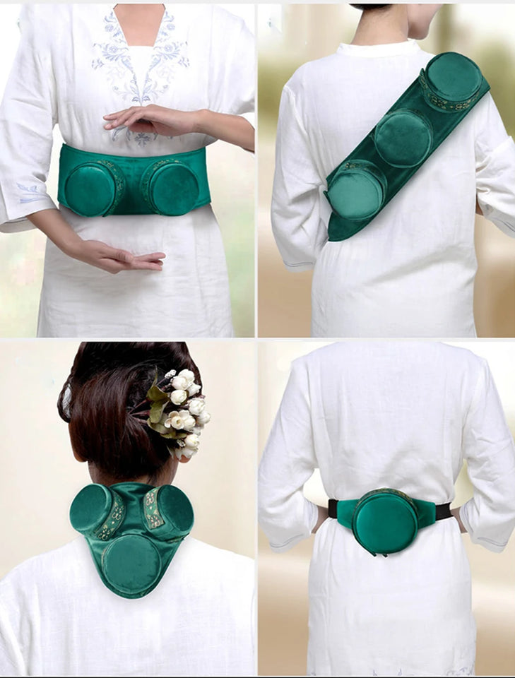 Brass Copper Box Smokeless Moxibustion Bag hierbas medicinales Burner Moxa Therapy Body Acupoint Meridian Warm Massage