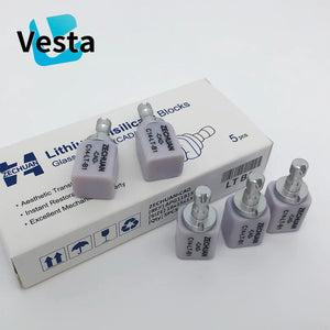 Lithium Disilicate Glass Ceramic Blocks C14 HT/LT – CAD/CAM Sirona Cerec Dental Veneer Material (5pcs/Box)