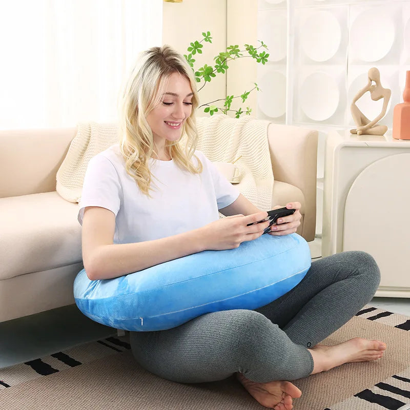 Ergonomic U-Shaped Gaming Pillow – Arm & Elbow Support Lap Cushion for Adults & Kids (Crocheting, Reading, Gaming)