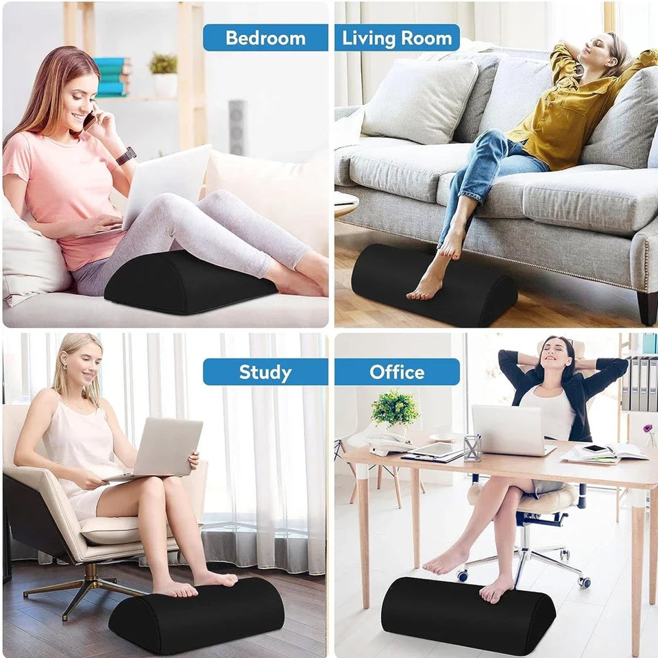 Ergonomic Memory Foam Foot Rest – Non-Slip Washable Under-Desk Foot Stool for Fatigue Relief