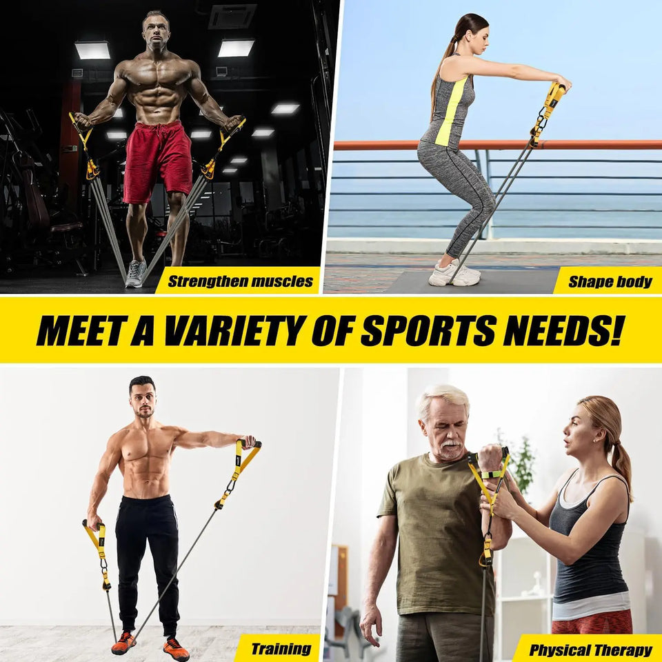 300 lbs Heavy-Duty Resistance Bands with Handles – Strength Training & Physiotherapy Exercise Strap