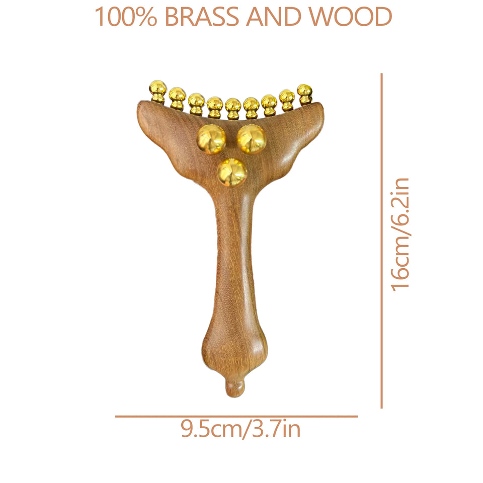 Radiant Skin Savior Lymphatic Detox Face Massager Fades Wrinkles Firms Jawline and Eyes Natural Copper Wood Beauty Tool