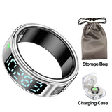 2025 SR08 Smart Ring – LED Display, Heart Rate & SpO₂ Monitor, 5ATM Waterproof Fitness Ring for Men & Women