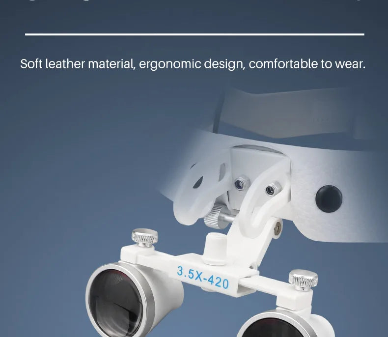 Dental Surgical Loupes with LED Headlight – 2.5X/3.5X Binocular Magnifier with Adjustable 5W Lamp