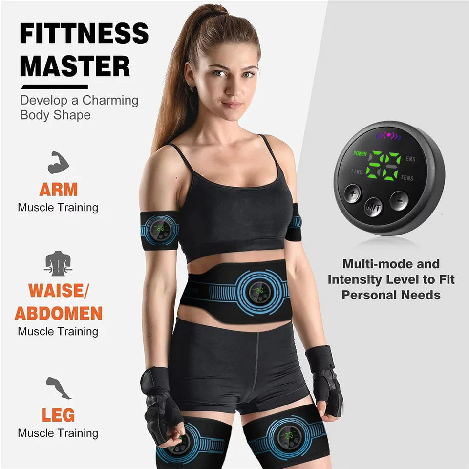 EMS abdominal fitness suit intelligent massage abdominal belt sticker can be used with water spray without gel pad USB charging