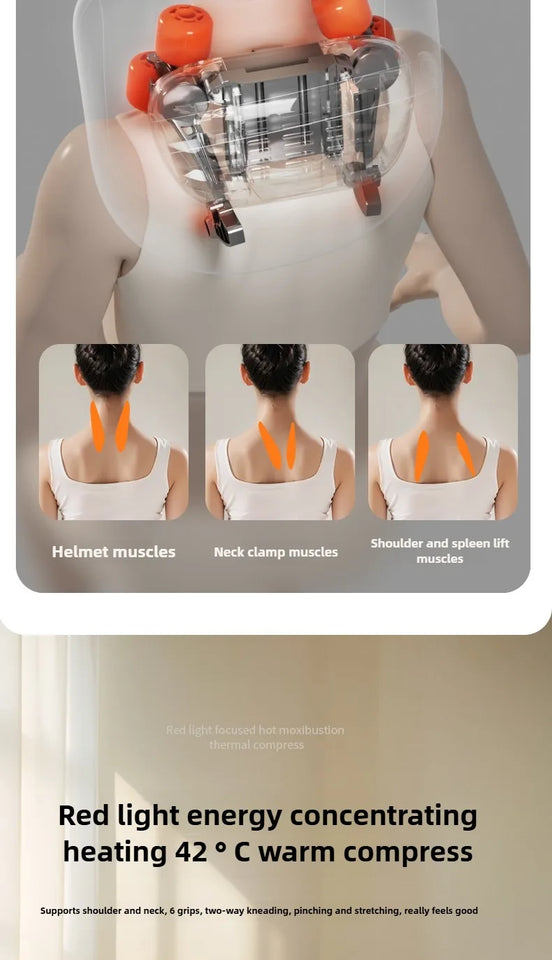 Trapezius Electric Massage Pillow For Neck and Shoulder Wireless Car And Home Massager Heat Waist Leg Cervical Shiatsu Kneading