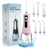 Cordless Portable Water Dental Flosser – Rechargeable Oral Irrigator with 260ML Tank, 4 Modes & 4 Replaceable Nozzles