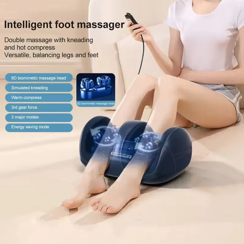 Kneading Relax Electric Foot Leg Massager Heated Roller Super Big Deep Tissue Shiatsu Calf Relieve Stress Care Foot Machine Tool