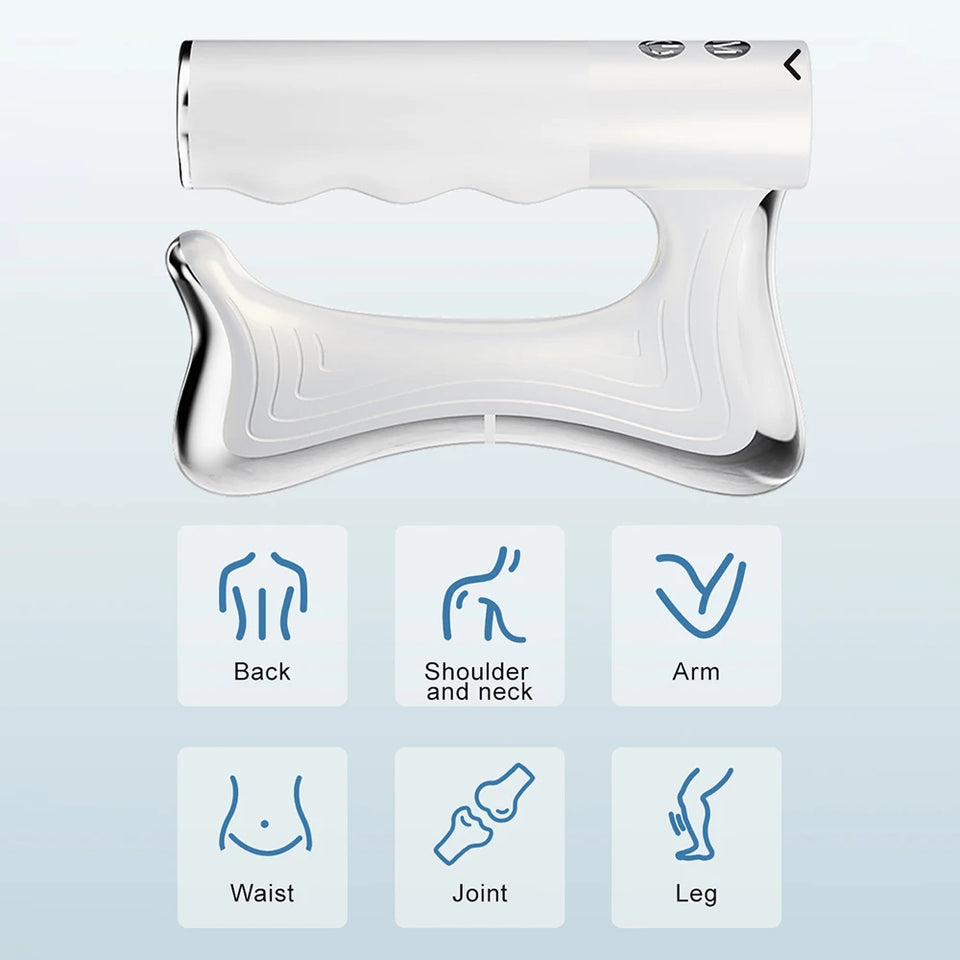 Electric Heating Fascia Knife Massager with LCD – Vibration Muscle Relaxation & Body Lifting Tool