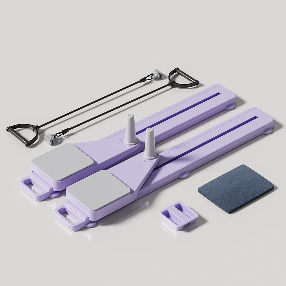 2-in-1 Abs & Ski Board – Portable Core and Leg Trainer Pilates Reformer for Home Gym