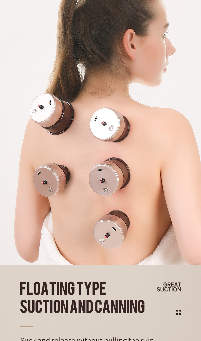 Electric Cupping Therapy Device – Negative Pressure Scraping & Massage for Back, Neck & Shoulders