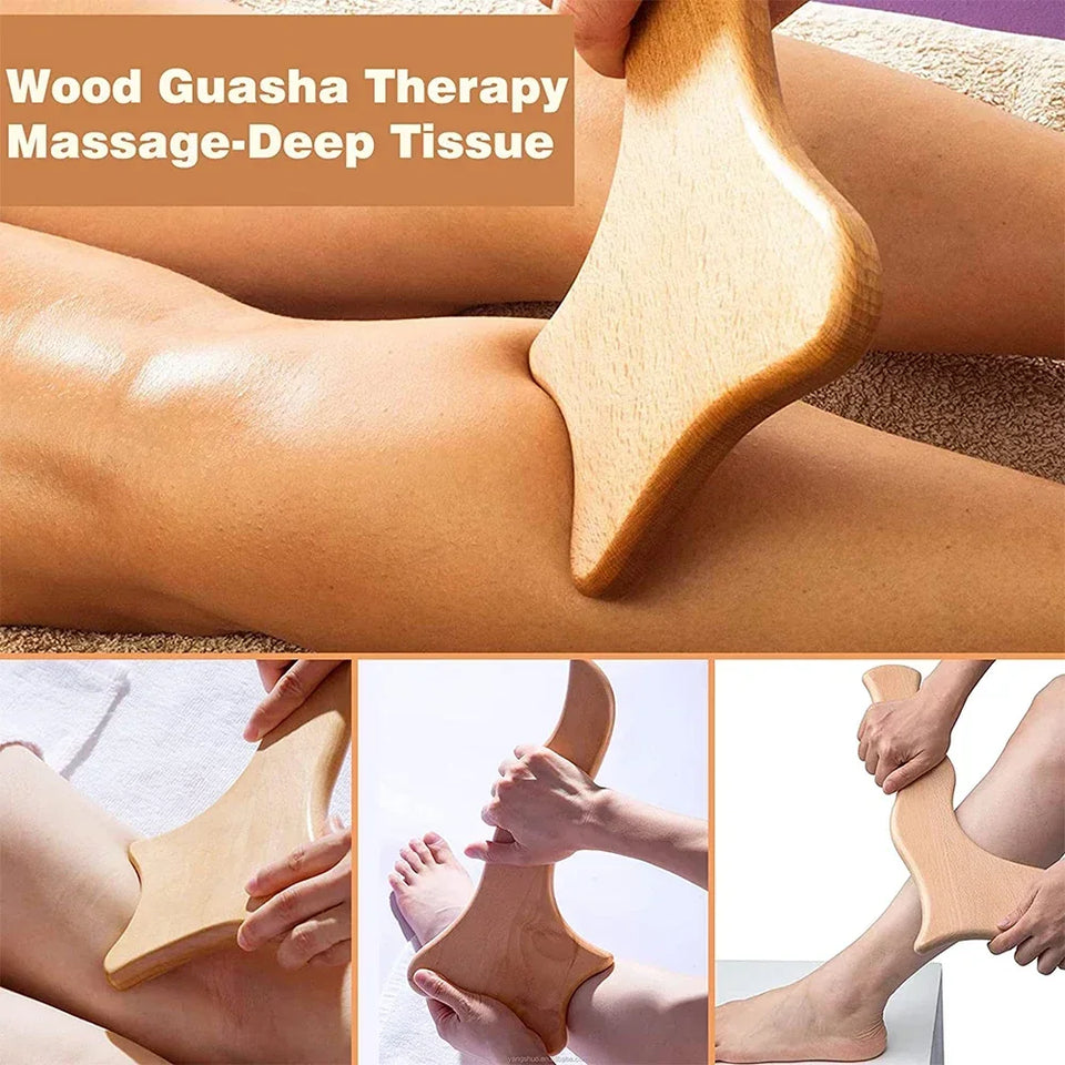 Wooden Massage Tools Wood Lymphatic Drainage Massager Anti Cellulite Body Shaping Tools for Beauty, Gua Sha, Sore Muscle Relief