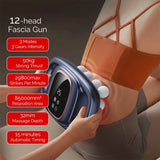 12-Head Fascia Massage Gun – High-Frequency Deep Tissue Muscle Massager