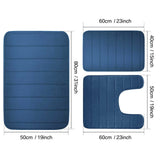 3-Piece Non-Slip Memory Foam Bath Mat Set – Soft, Quick-Dry Bathroom Rugs, Machine Washable