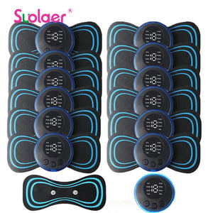 EMS Pulse Neck Massager Sticker Tens Cervical Massageador Back Masajeador Patch Muscle Stimulator Pain Relief Gel Pads Stretcher
