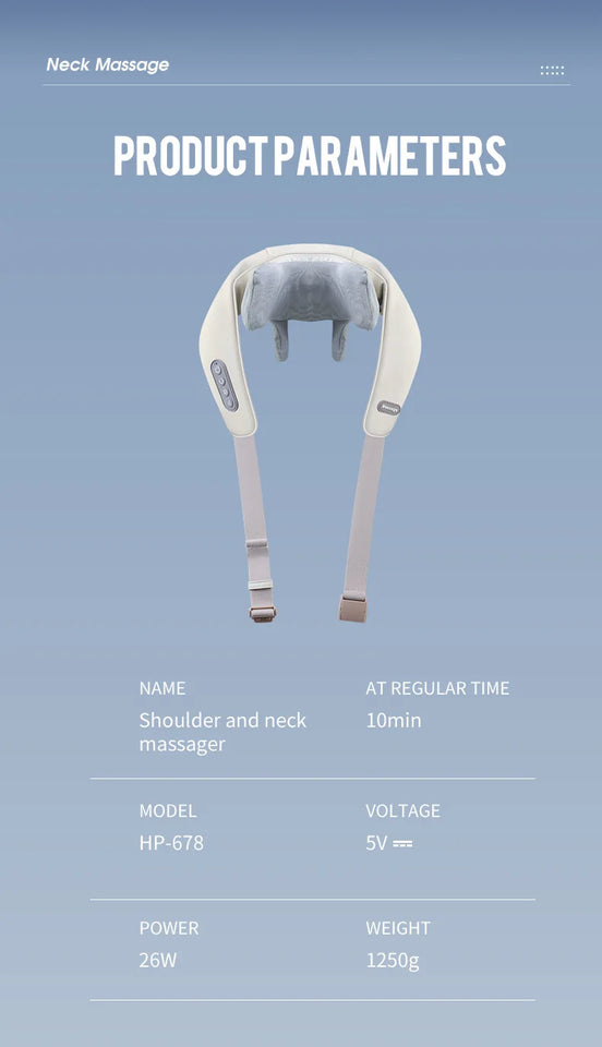 Foreverlily Wireless Neck and Shoulder Massager – Heated Kneading Massage Shawl