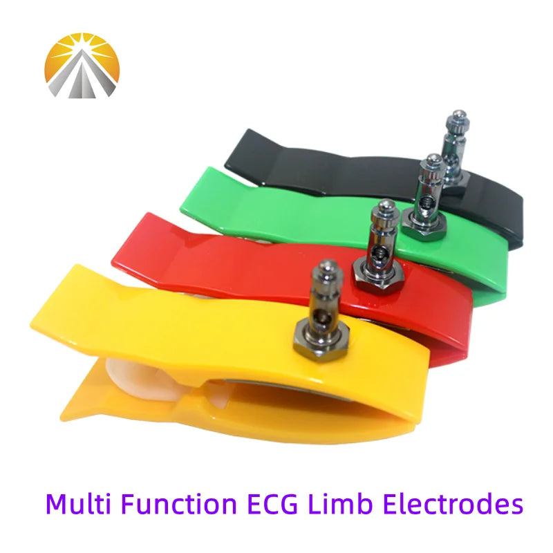 Full Set ECG Electrodes – Chest Suction Balls & Limb Clamp Clips, Dual/Multi-Function EKG Electrodes for Adult ECG Machines