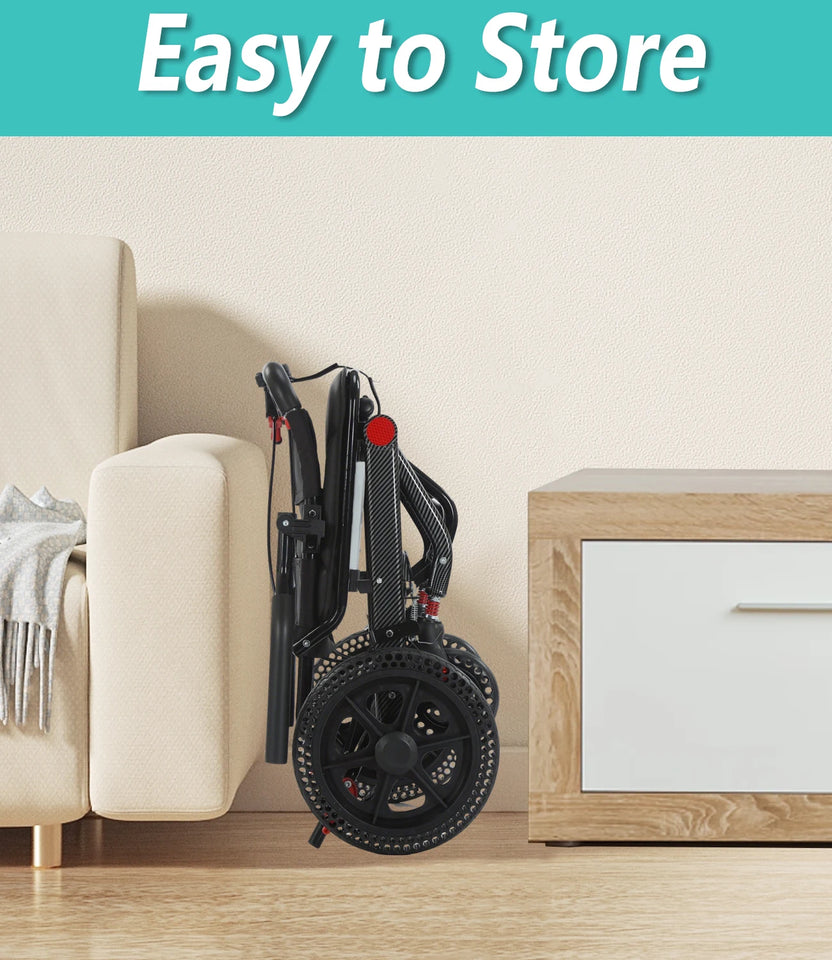 Ultralight Folding Manual Wheelchair – Durable Airline-Approved Transportation Chair for Easy Travel