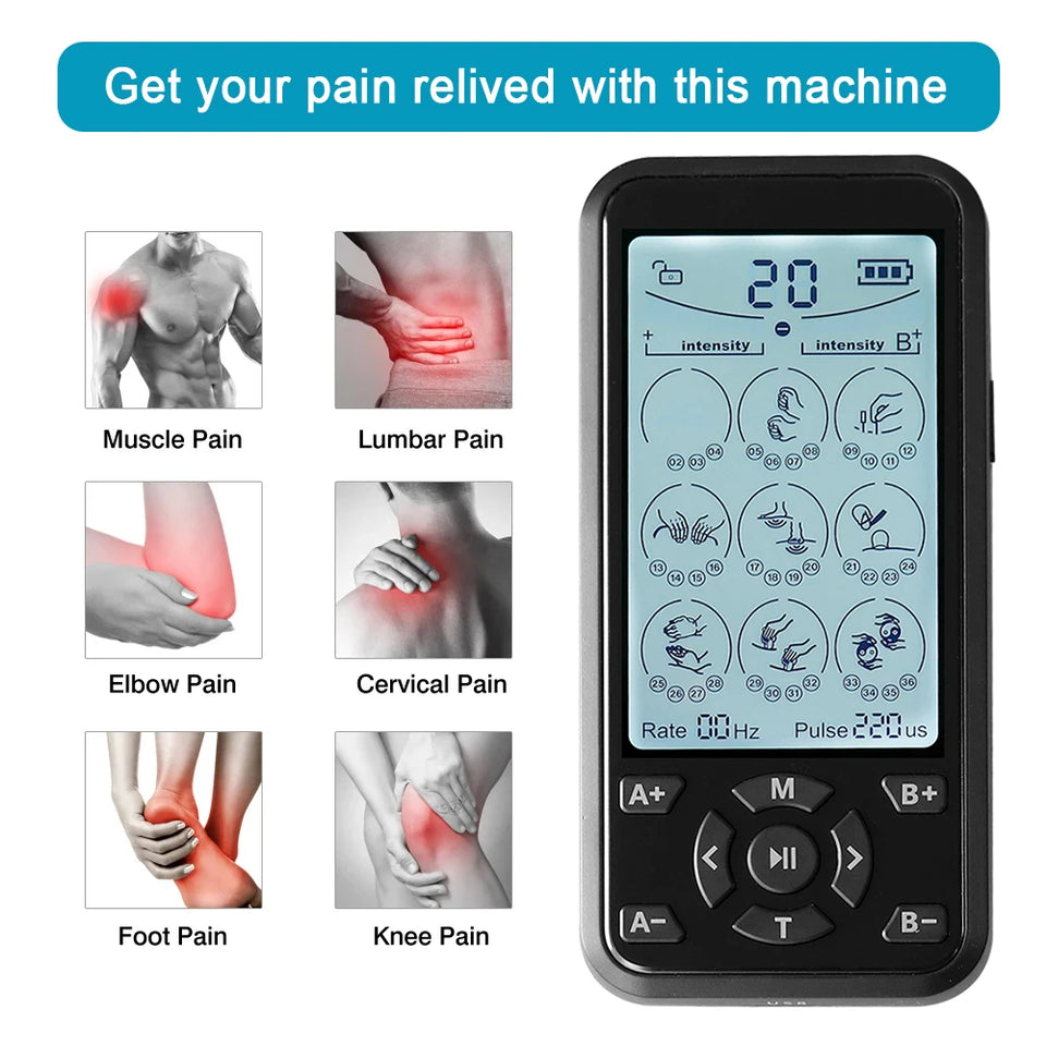 36 Mode Electric EMS Muscle Stimulator Tens Massager Acupuncture Body Massage Pulse Therapy Slimming Machine Electrostimulator