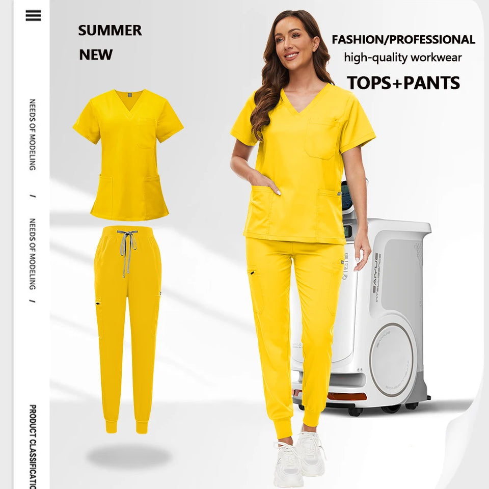 Unisex Medical Scrub Set with Pockets – Jogger-Style Nurse & Doctor Uniform for Clinical, Surgical & Veterinary Work