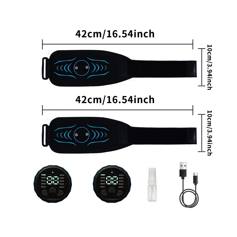 Smart USB Rechargeable Abdominal Toning Belt – Muscle Trainer & Massager