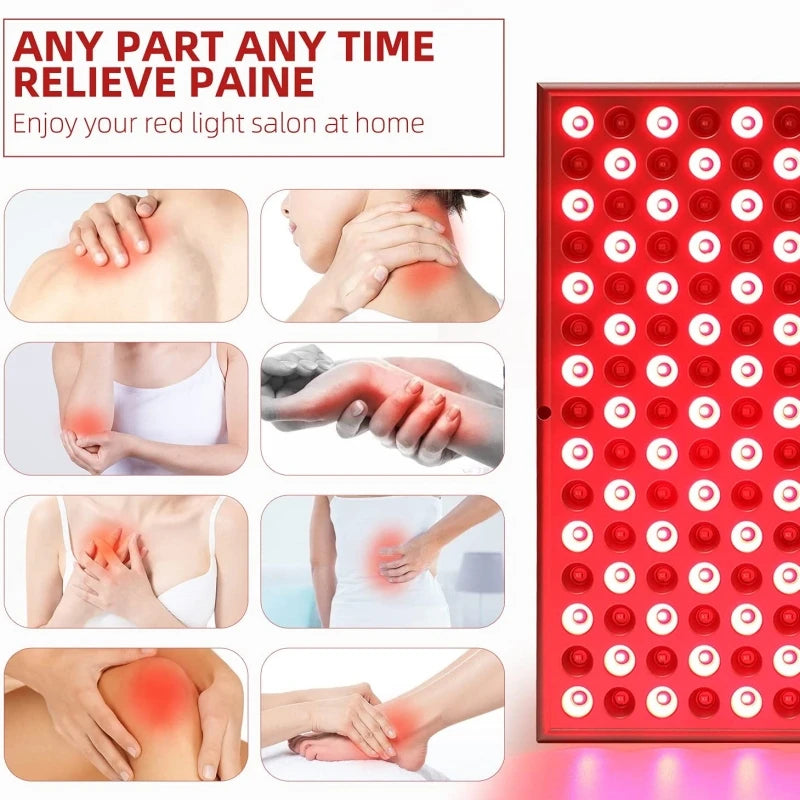 LED Red Light Therapy Panel Lamp – 225 LEDs for Facial Anti-Aging, Skin Care & Body Pain Relief