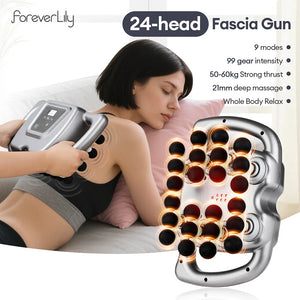 24-Head Fascia Massage Gun – 99 Speed High-Frequency Percussion Massager