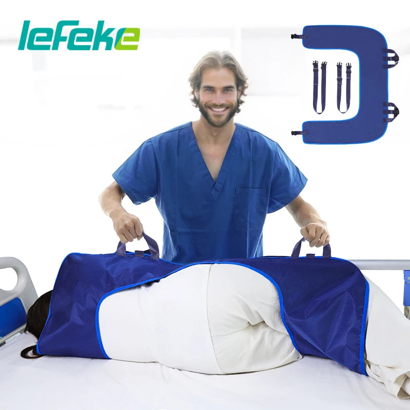 Lefeke Positioning Bed Pad with Reinforced Handles – Multipurpose Turning & Repositioning Sheet for Elderly Patients